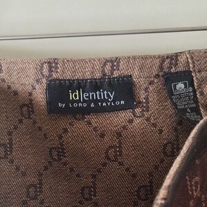 Identity by Lord & Taylor Brown Patterned Skirt